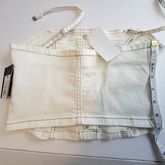 Art Class White Denim Crop Top With Button Front & Spaghetti Straps Medium (8) - Picture 2 of 13